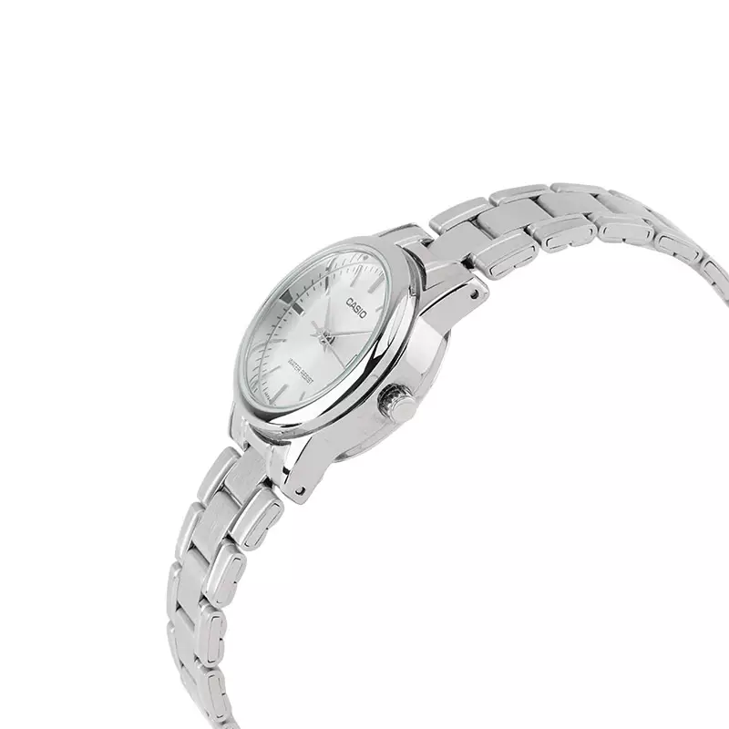 Jam Tangan Wanita Casio General LTP-V002D-7AUDF Ladies Grey Dial Stainless Steel Band