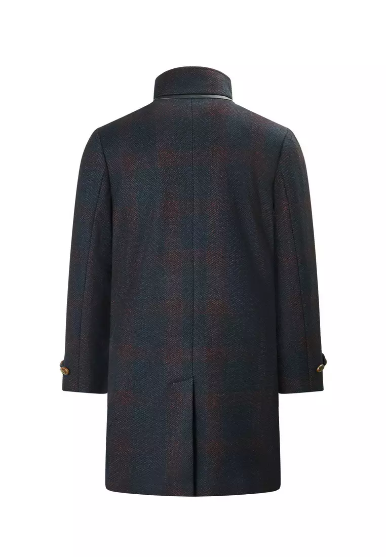 Leather Trimmed Coat