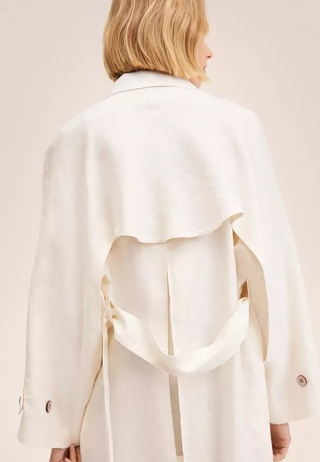 Mango linen trench coat hot sale