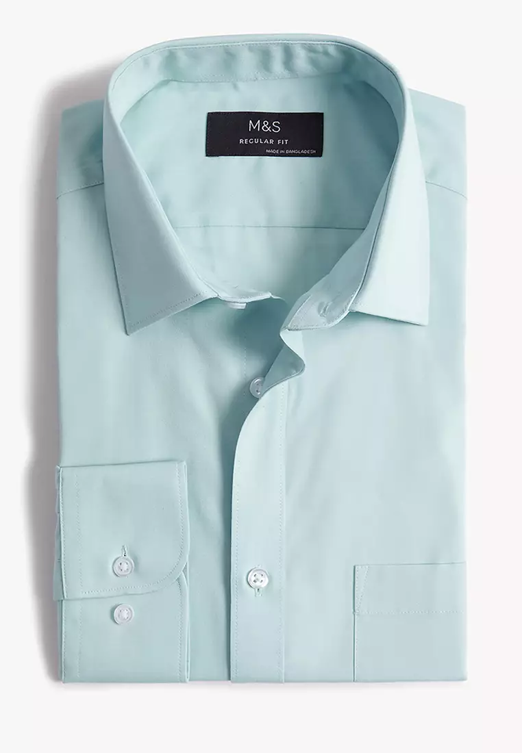 Regular Fit Easy Iron Cotton Blend Shirt