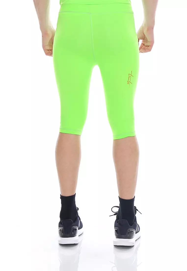 Tiento Man Compression Half Pants Green Stabilo Celana Legging Leging Selutut Pria Olahraga Original