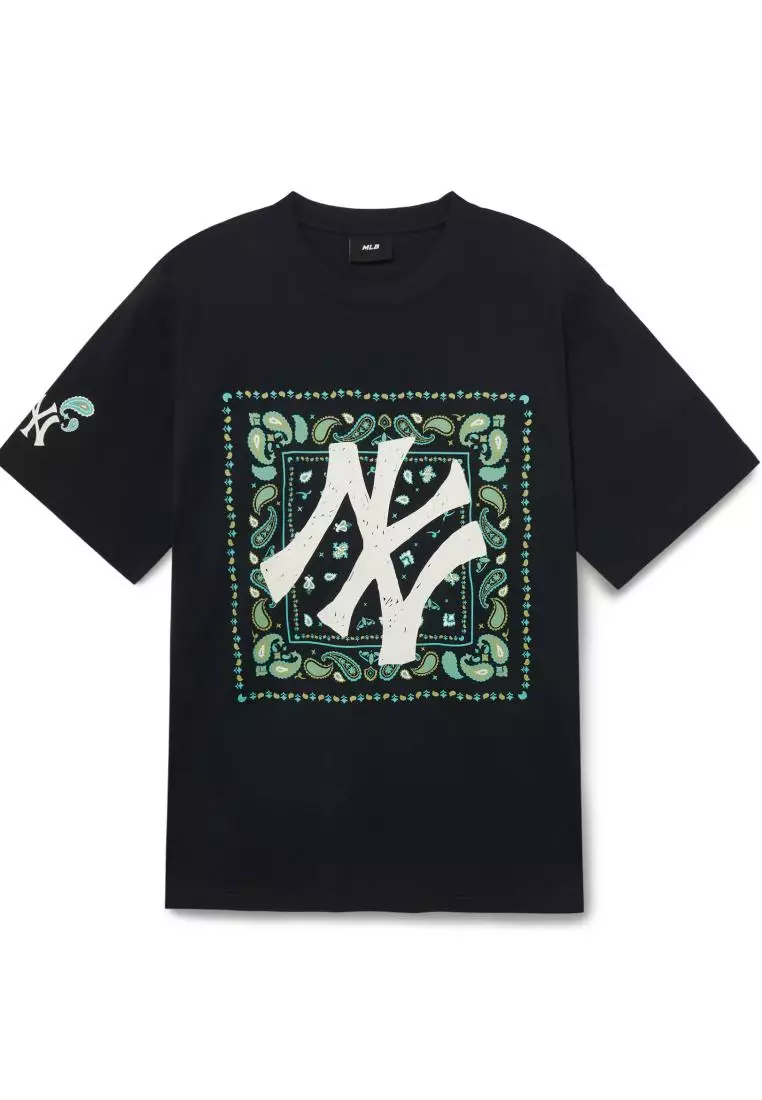 MLB PAISLEY BIG LOGO ONE POINT T-SHIRTS NEW YORK YANKEES