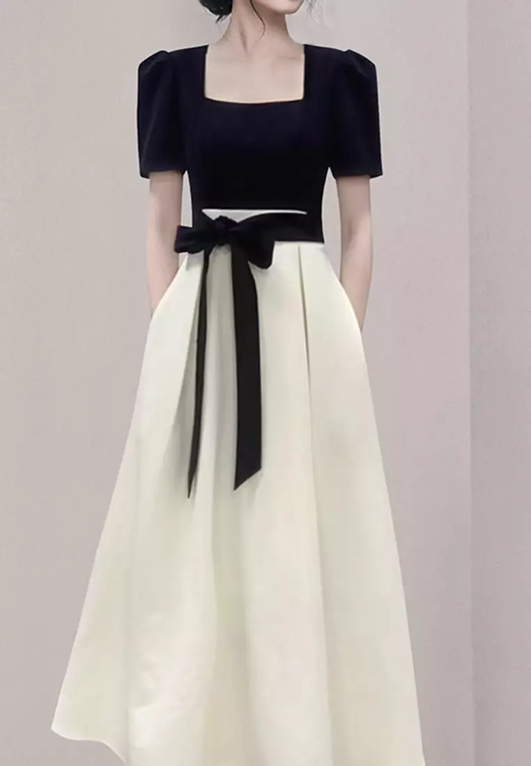 Buy Sunnydaysweety 2024 Summer Audrey Hepburnstyle Classic Black and