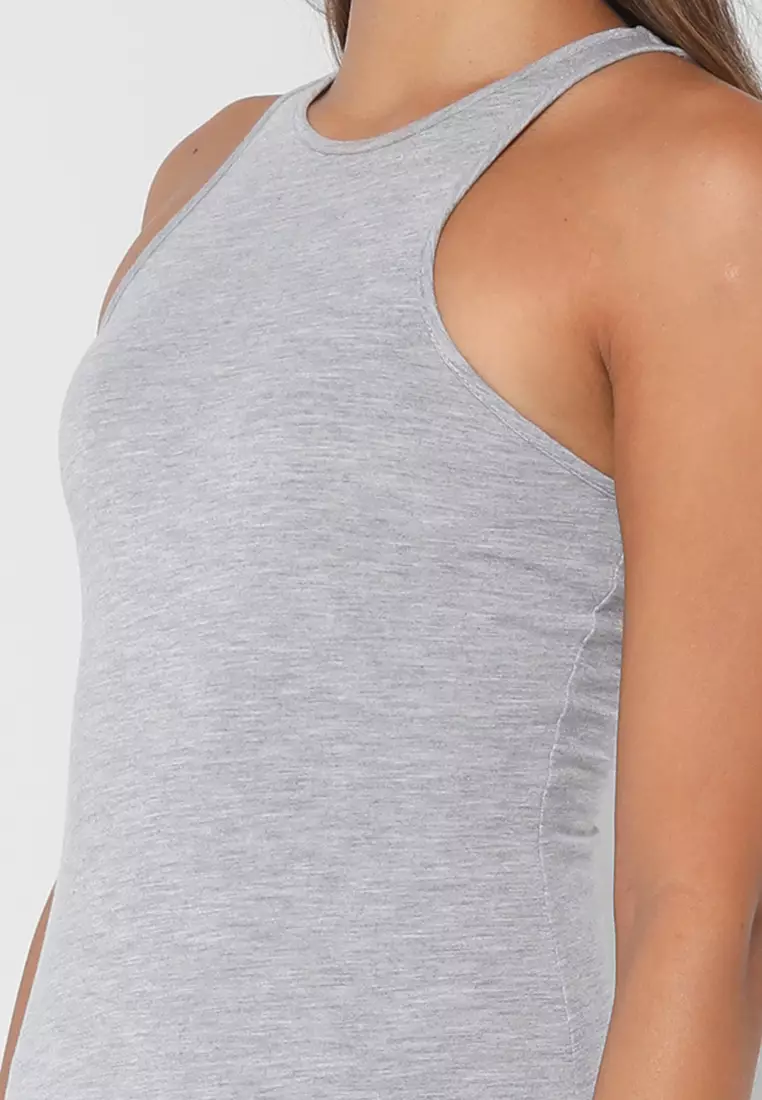 Solid Mead Racer Bodycon Dress