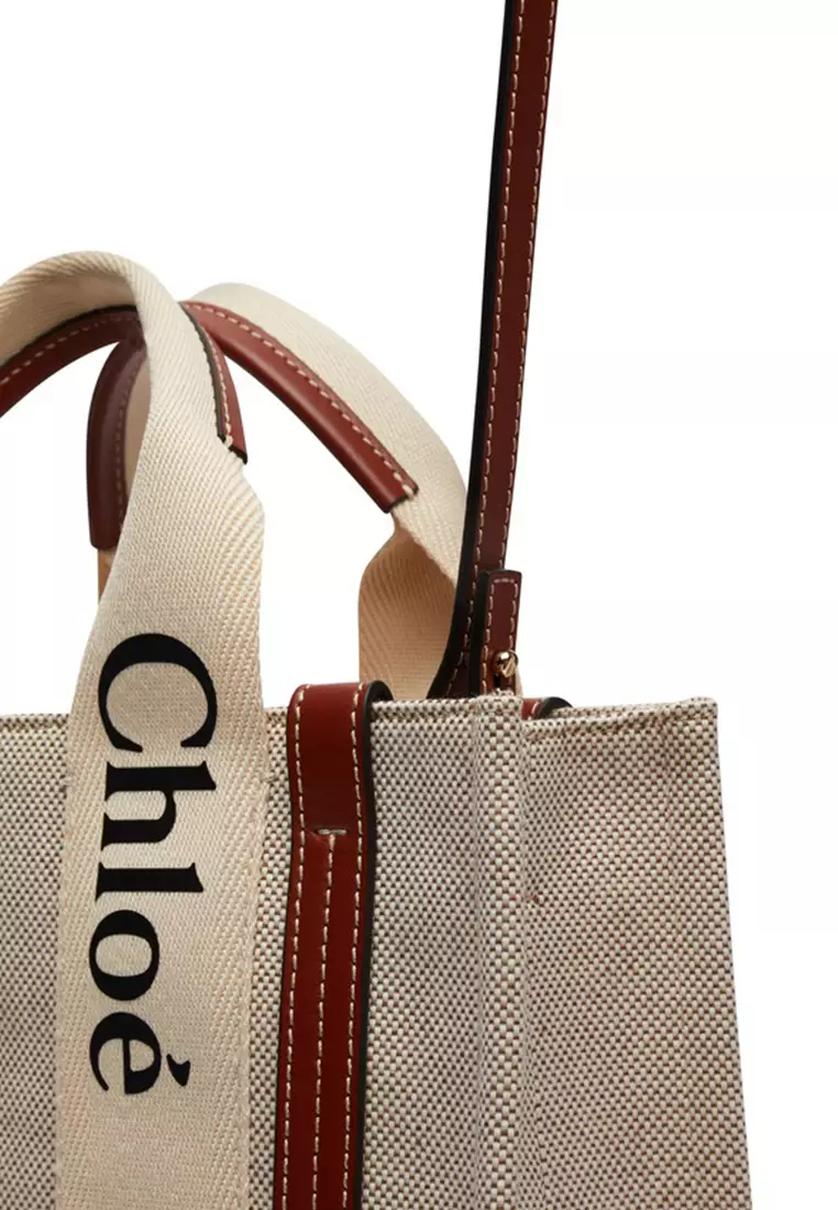 Small Woody Tote Bag White Brown CHC22AS397I2690U