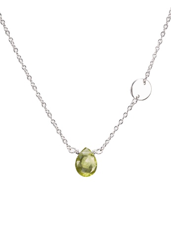 Majade Jewelry green and silver MAJADE - Petite Silver Coin Peridot Necklace - August Birthstone 2BCEBAC6D74CC9GS_1