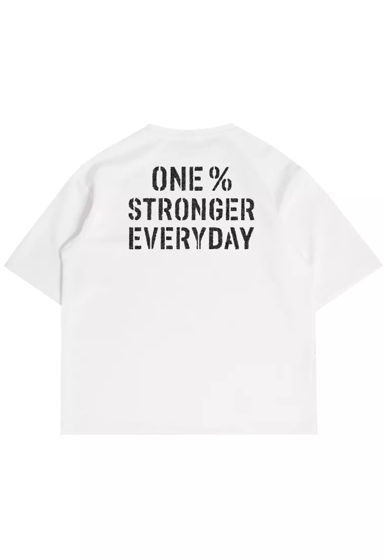 MTX27 Kaos Oversize Gym Scubalux "one % stronger" putih