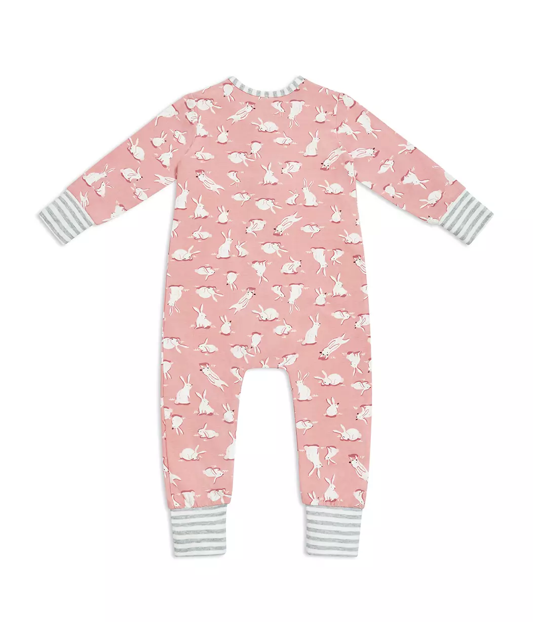 Love To Dream Footless Romper Cottontail Rose - Pakaian Tidur Bayi Unisex (Pink)