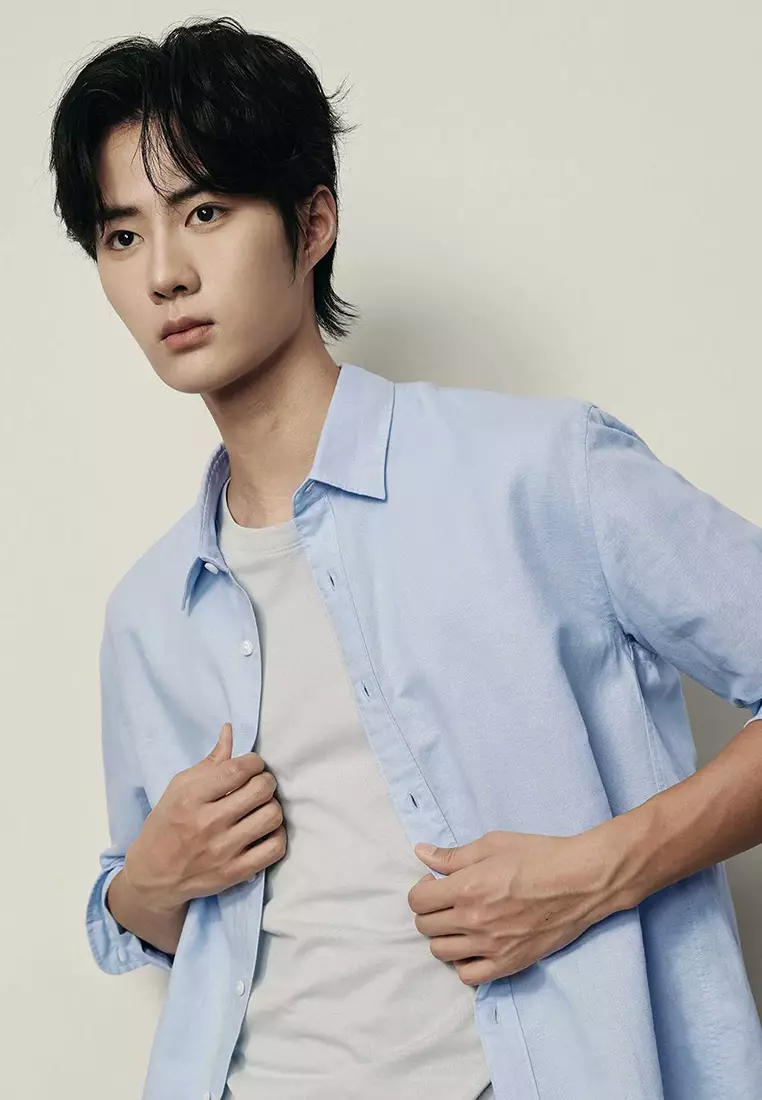 (Online Exclusive) Korea Collection Long Sleeve Cotton Shirt