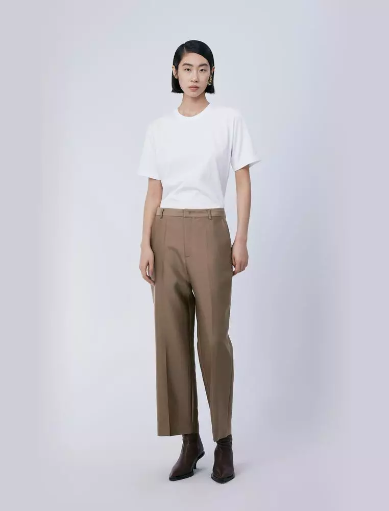 Straight Cut Ankle-Length Pants