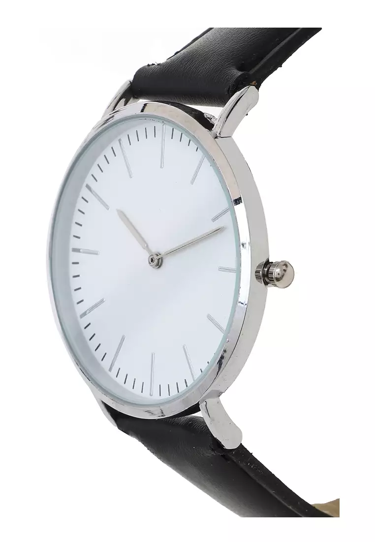 Jam Tangan Casual Analog Waterproof Strap Tali Material Kulit Leather YF44 ORIGINAL