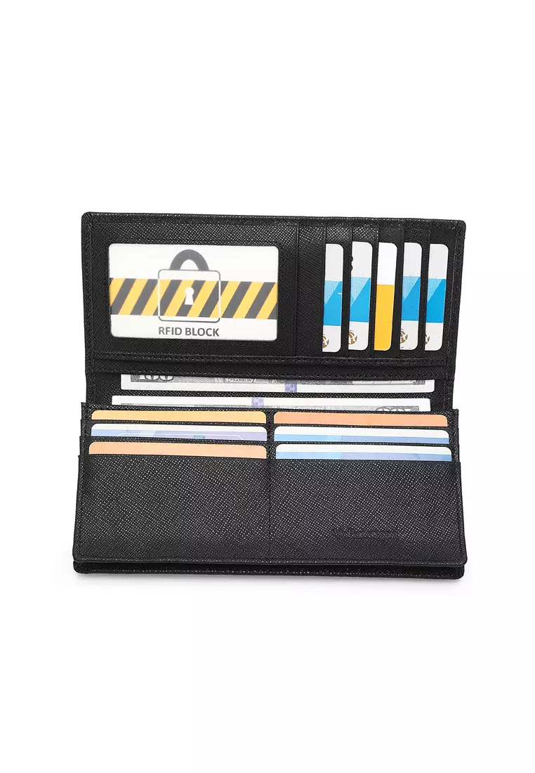 Men's Genuine Leather RFID Blocking Wallet - Black