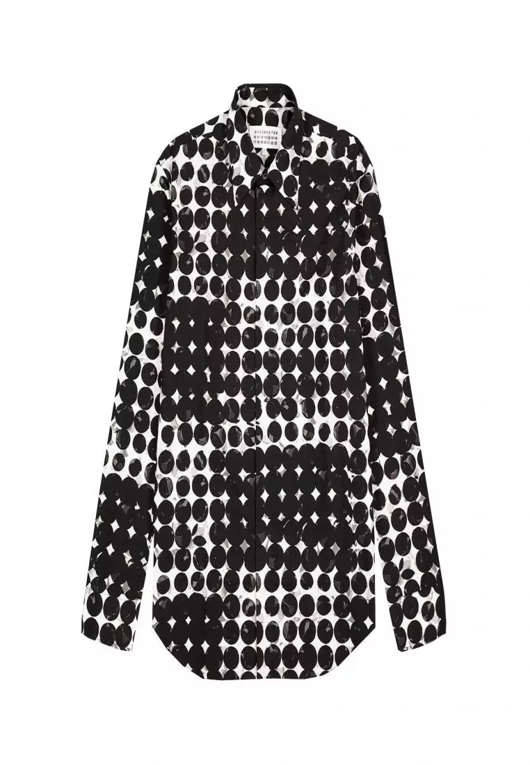 Maison margiela pixel polka discount dots print shirt in black