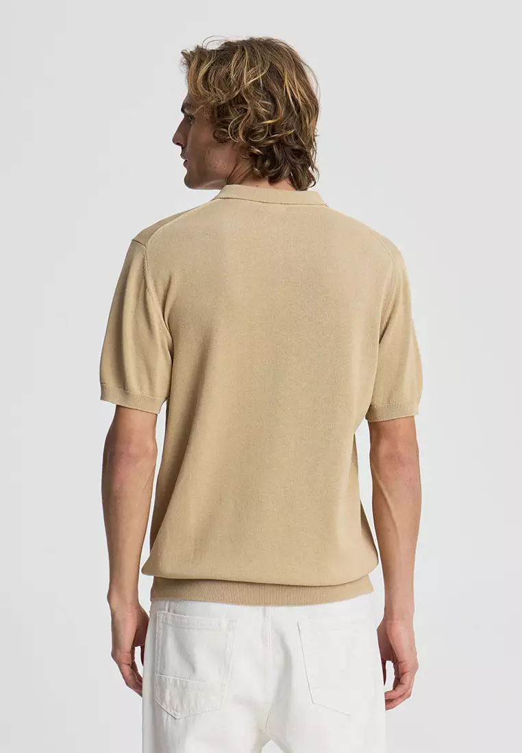 Men's Knitted Short Sleeved Polo Shirt