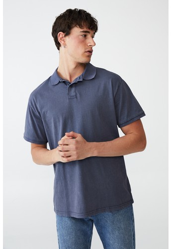 Cotton On navy OVERSIZED WASHED POLO 3285FAA6EC5932GS_1