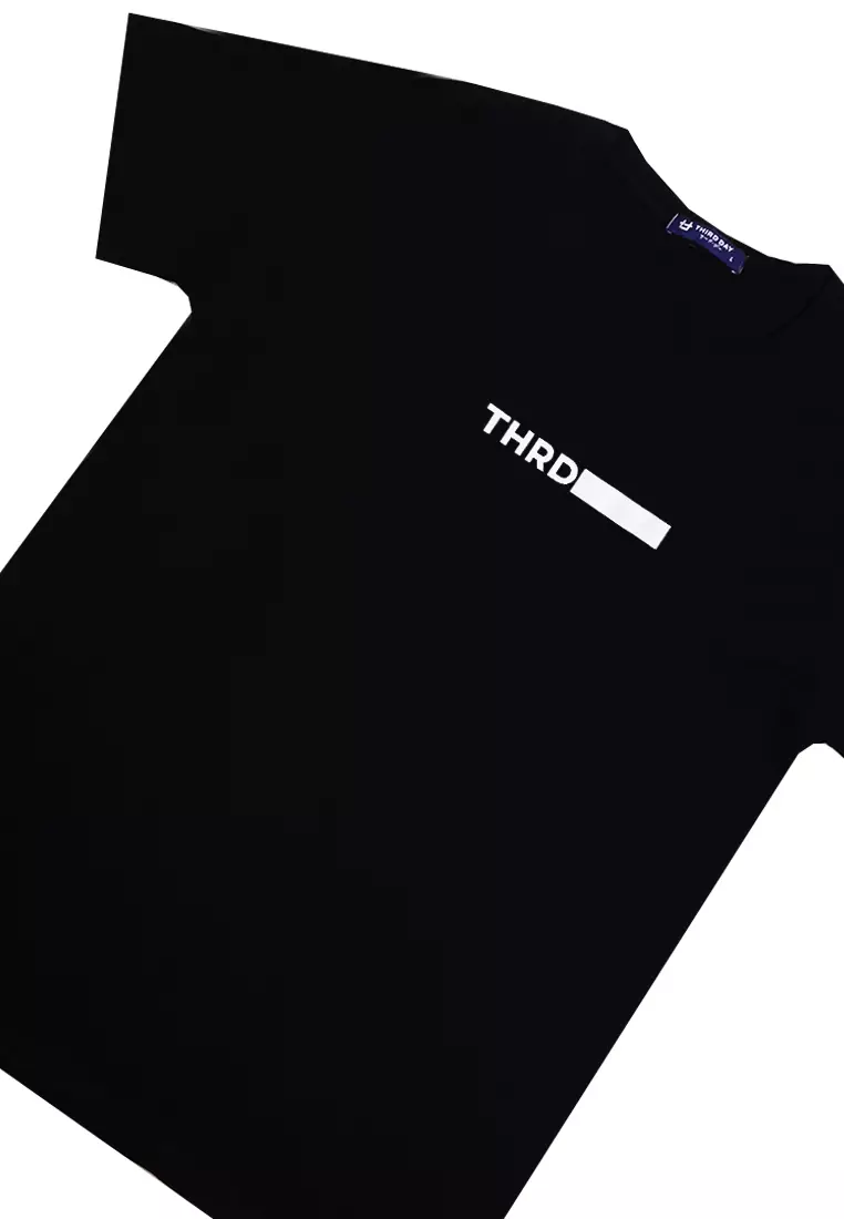 MTL49 kaos t shirt pria instacool thrd block white dateng hitam