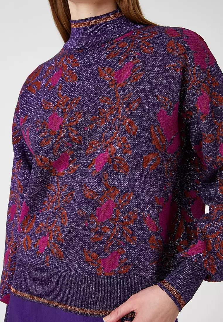 Koton Cardigan Corto Donna A Collo Alto Con Cerniera, Maniche Lunghe, Misto Viscosa, Colore Bianco, Taglia M