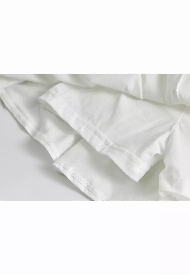 Baby Kids Plain White Pleated Detail Skort Culottes Shorts Skirt 100% Cotton Bottom National Day Outfit