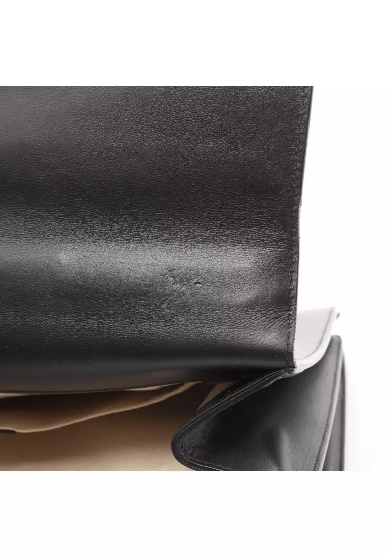 Pre-Loved Gucci Bamboo Dionysus Handbag leather black green Red 2WAY