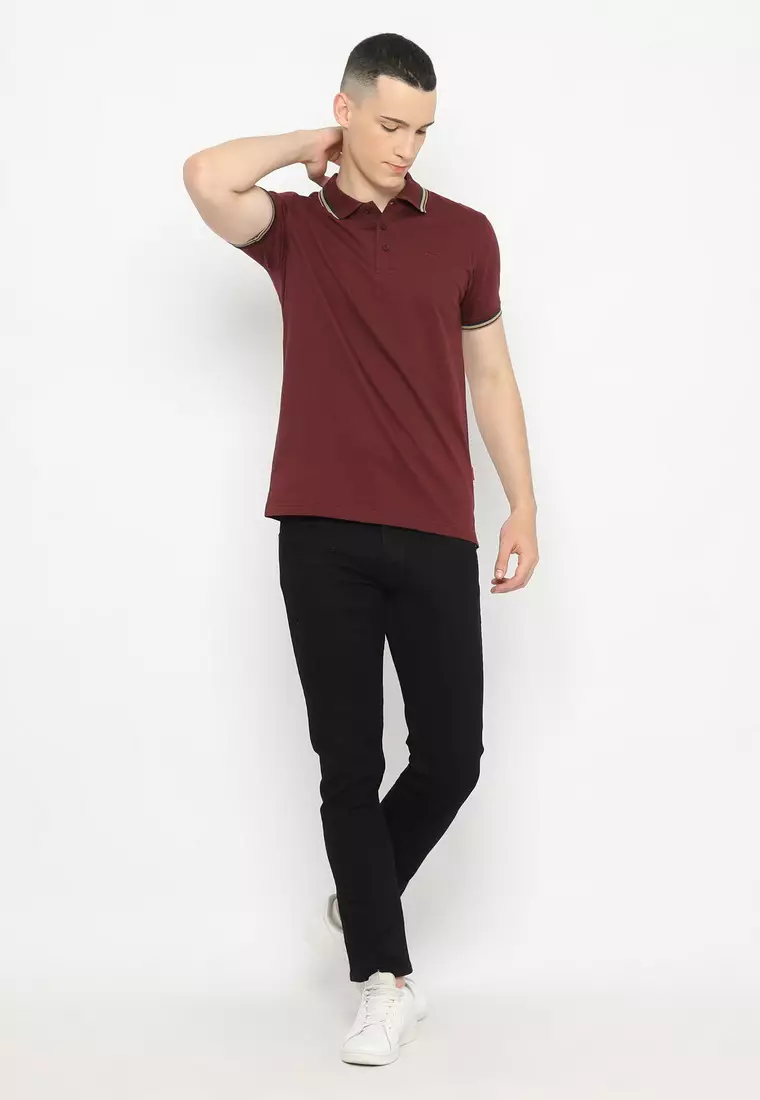 POLICE Polo Shirt Krah Stripes Pria 207200221