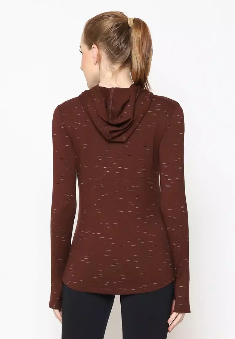 Fitwear - Kaos Olahraga Wanita ATALIA BASIC HOODIE LS -  BROWN