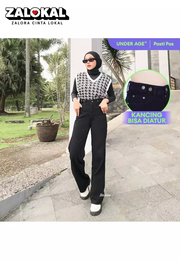 Highwaist Adjustable Baggy Jeans 443 UNDER AGE