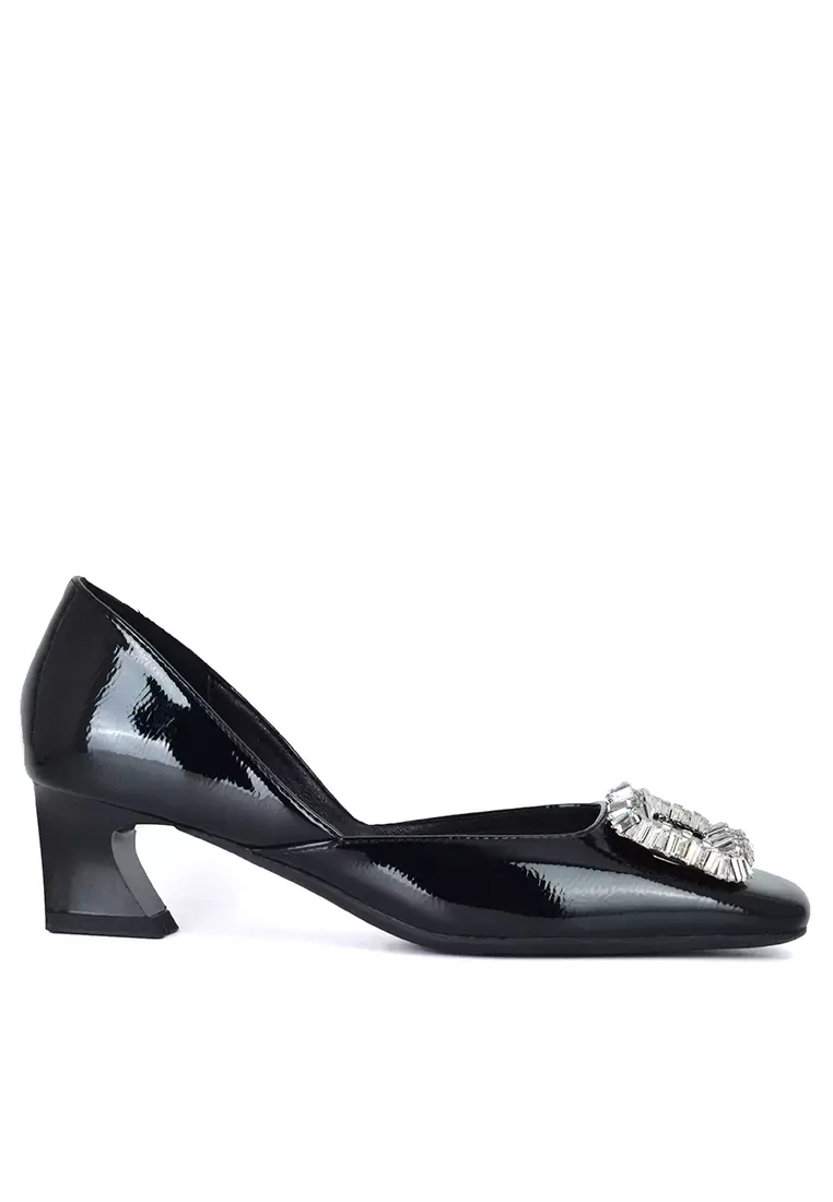 Discount on Twenty Eight Shoes  shoes - SKU: 5.5CM Rhinestone Buckle Microfiber Leather Chunky Heel Pumps XJ3328-2