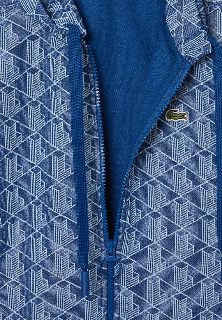 Monogram Jacquard Zip Front Hoodie
