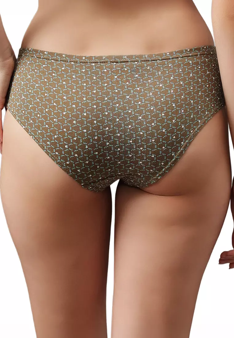 Clovia Pack of 3 Mid Waist Printed Hipster Panties with Inner Elastic - 100% Cotton