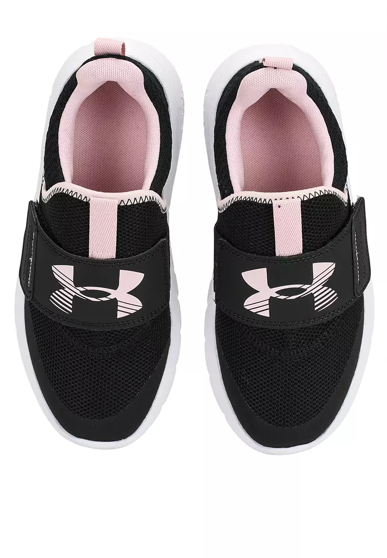 Girls black discount under armour shoes