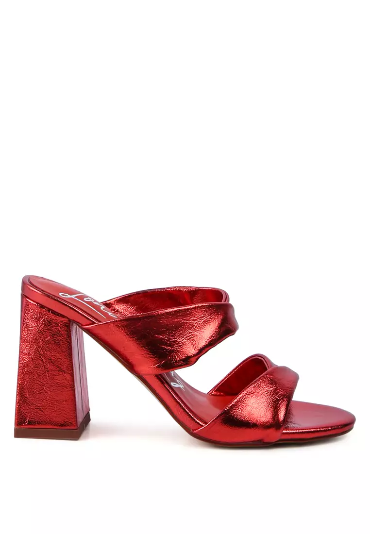 Red block online heel sandals