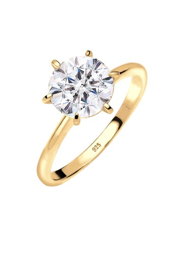 Buy Elli Germany Elli Germany Ring 925 Sterling Silver Gold Plated Swarovski Crystals Online On Zalora Singapore
