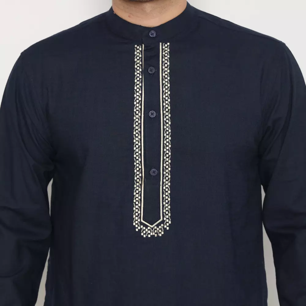 AMK Baju Koko Lengan Panjang KK FATHAN L/s Navy