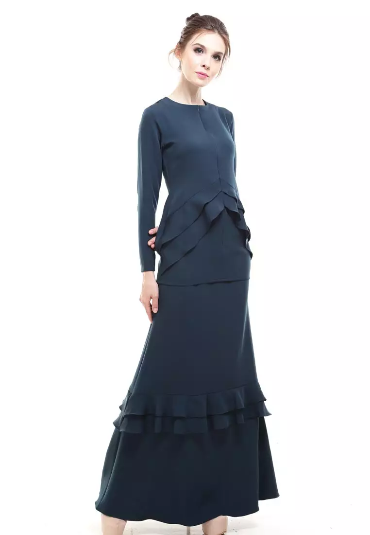 Vecona Kurung Modern in Emerald Green