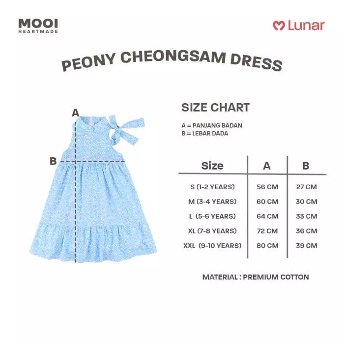 Mooi Dress Anak Perempuan Lunar Collection Peony Cheongsam Dress - Sunny Lime