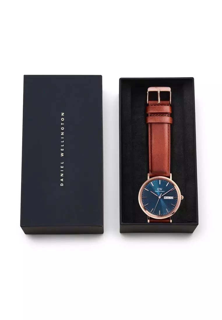 Classic Day Display St Mawes Rose Gold Arctic  - Men Watch stainless steel leather watch DW Official Authentic Original jam tanggan lelaki DW jam tangan