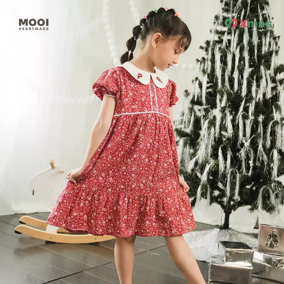 Mooi Dress Anak Perempuan Averyl Dress - Winter Red