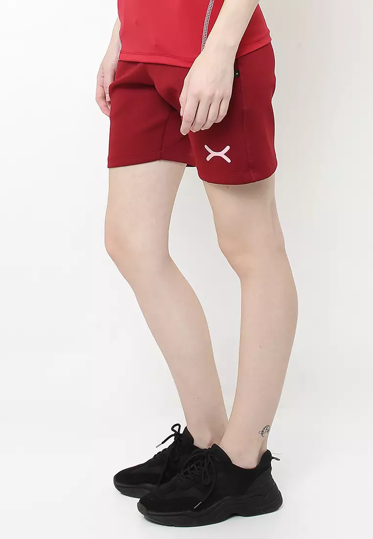 FLEXZONE Sports Short Pants Women Marathon Series Maroon