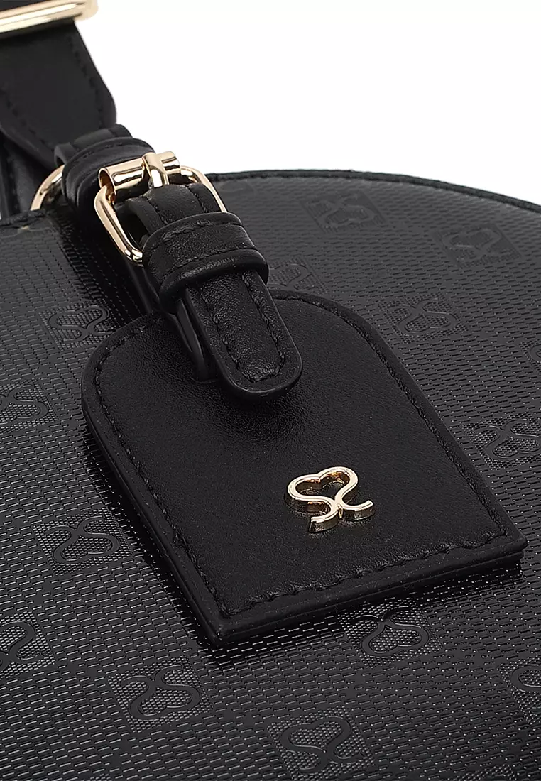 Women's Monogram Top Handle Bag / Sling Bag / Crossbody Bag - Black