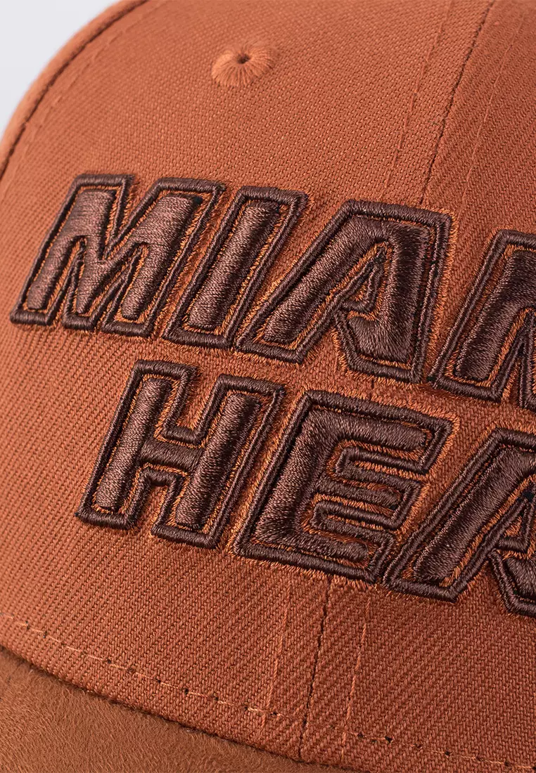 Luxe Suede Miami Heat Mens Curved Structured Cap