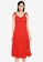 MISSGUIDED red Ditsy Tie Shoulder Midi Dress 5C80CAA60CA52BGS_1