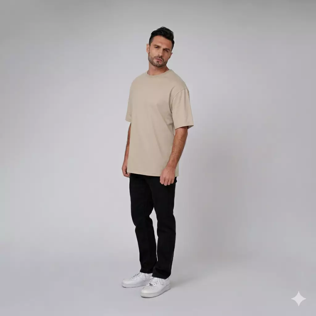 CELCIUS Kaos Lengan Pendek Oversize LIN001455C Light Brown