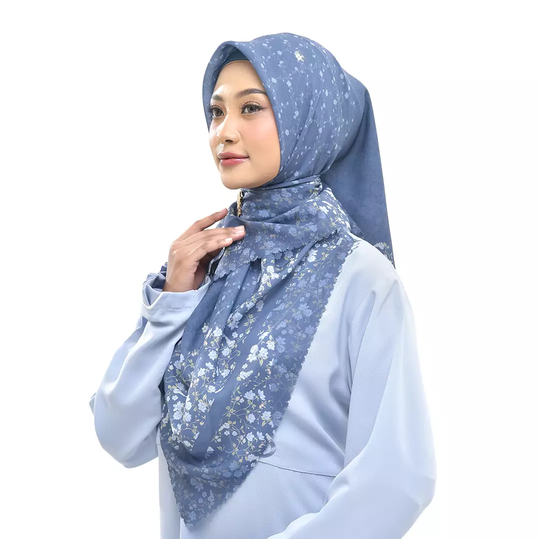 Rabbani - Kerudung Segi Empat Tetra Alodia - Aegean Blue