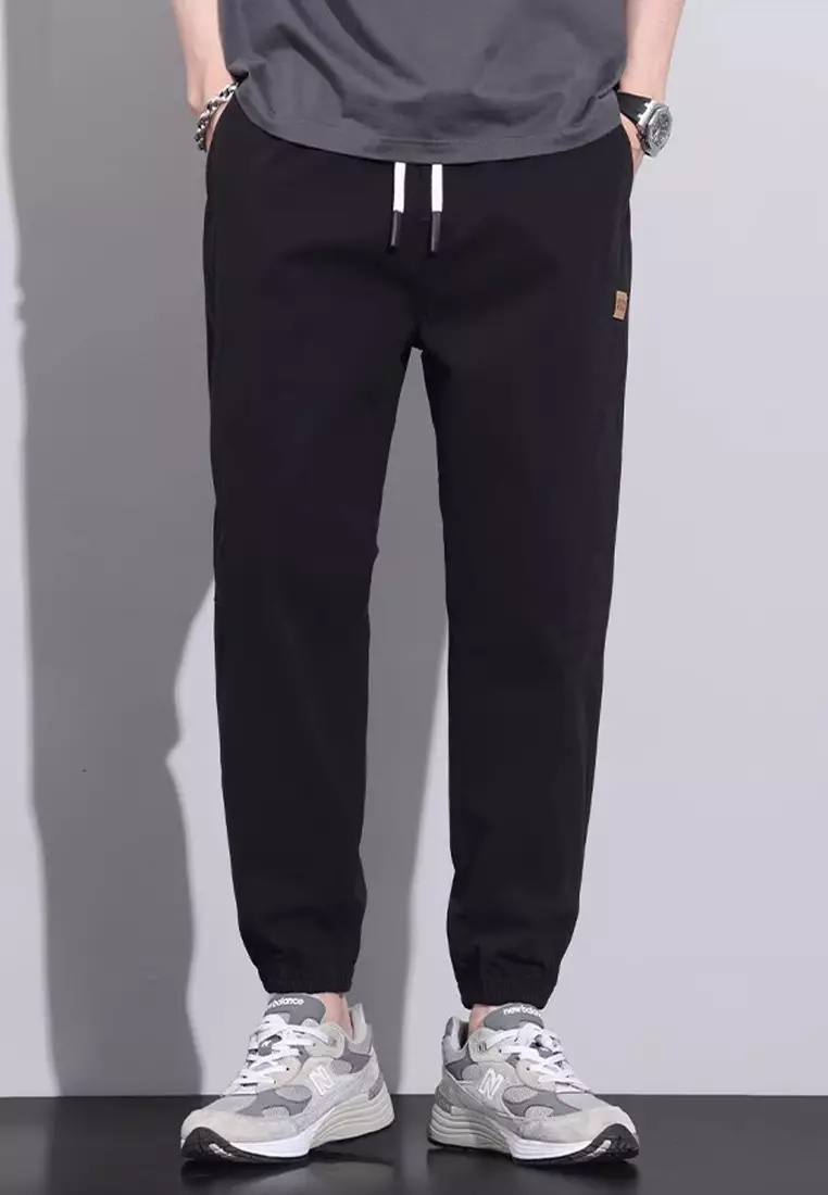 繫繩修腰束腳長褲