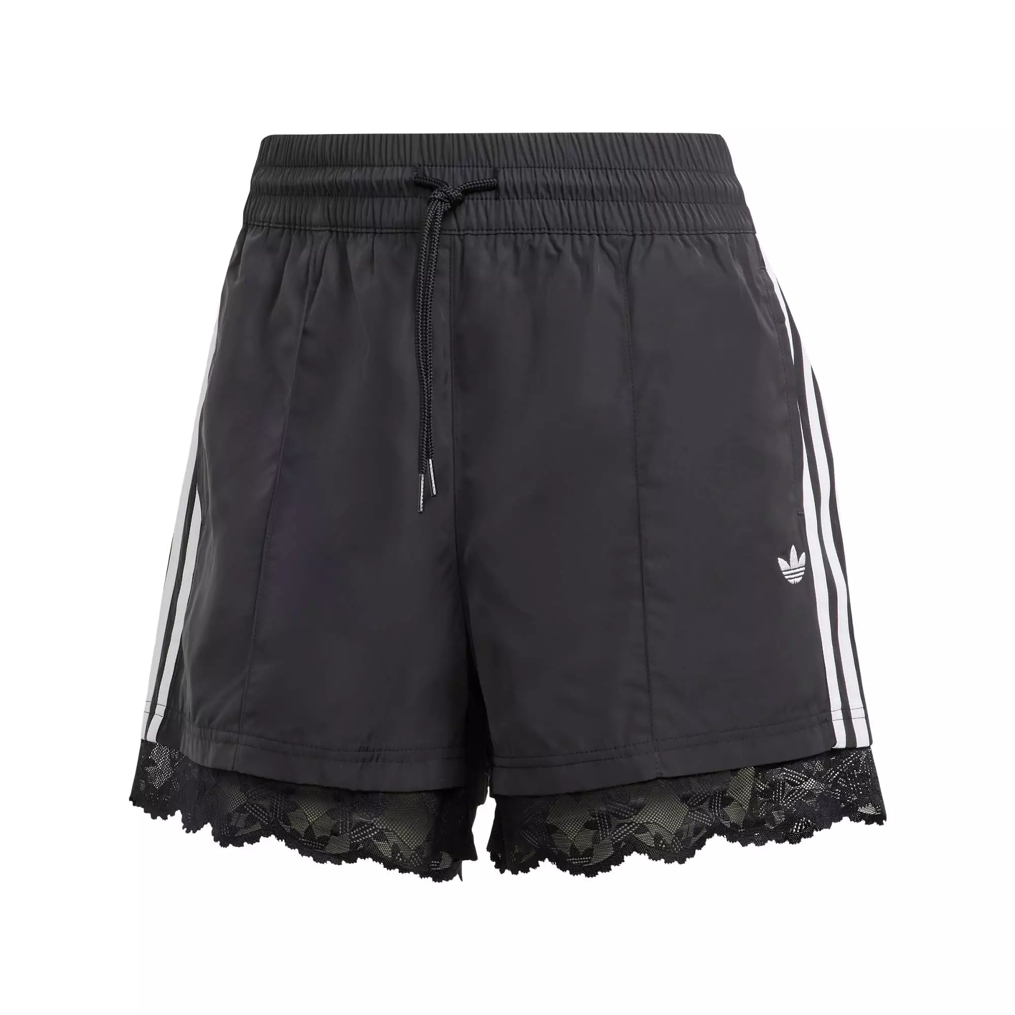 lace trim 3-stripes shorts