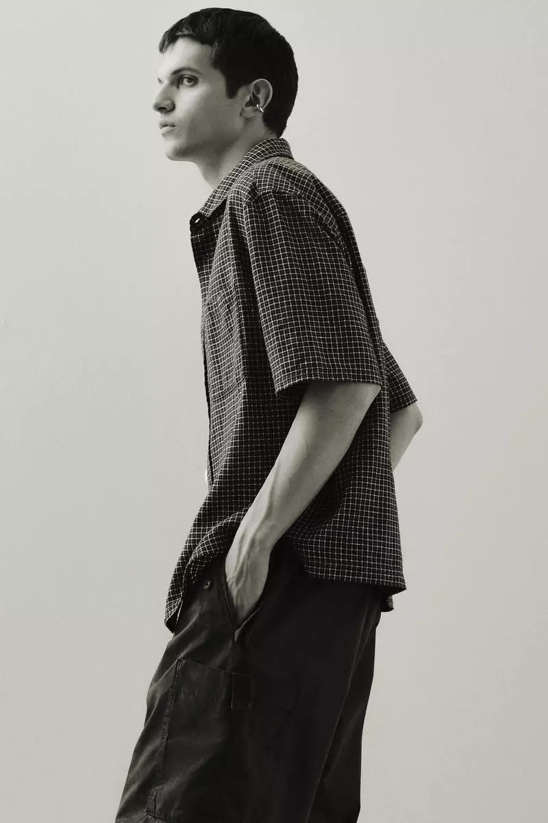 Oversized Fit Short-sleeved linen-blend shirt