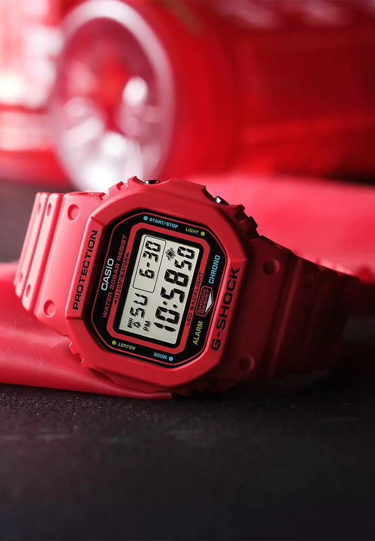 Jual G-shock Casio G-Shock DW-5600EP-4D Red Resin Band Jam