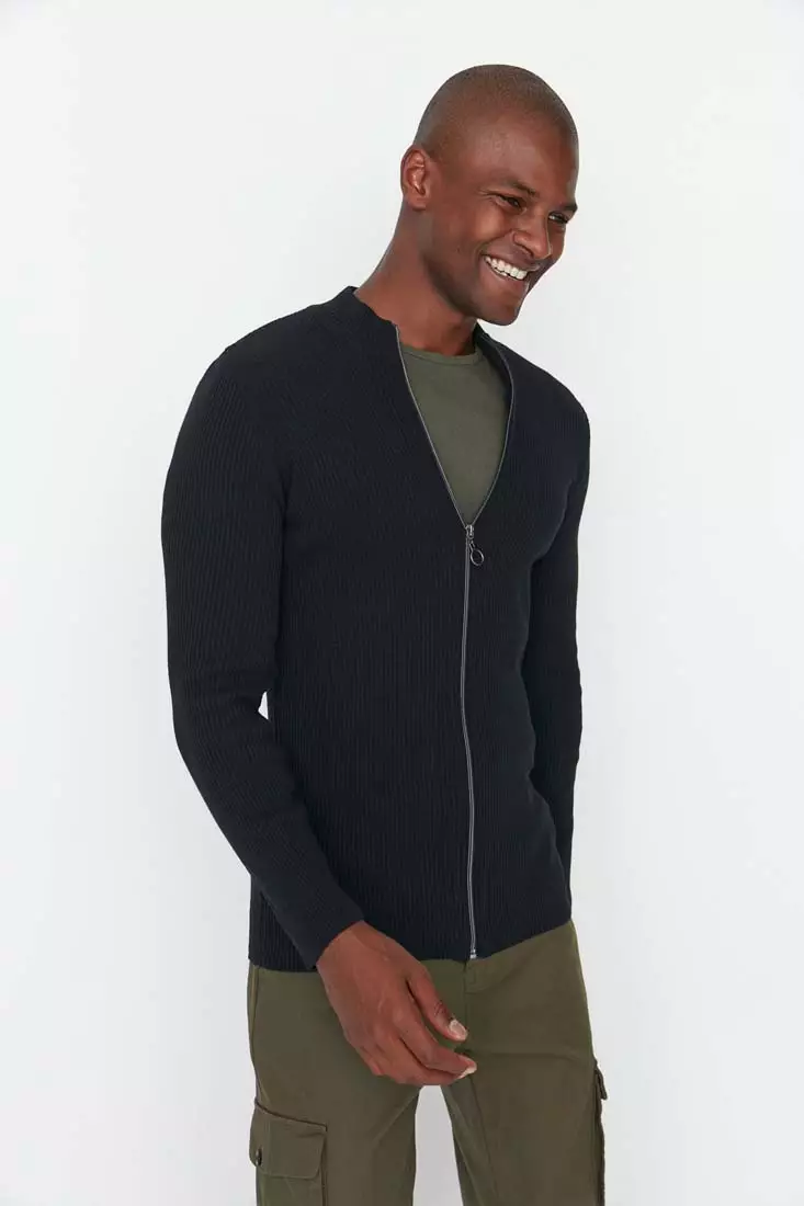 Mens muscle fit cardigan top