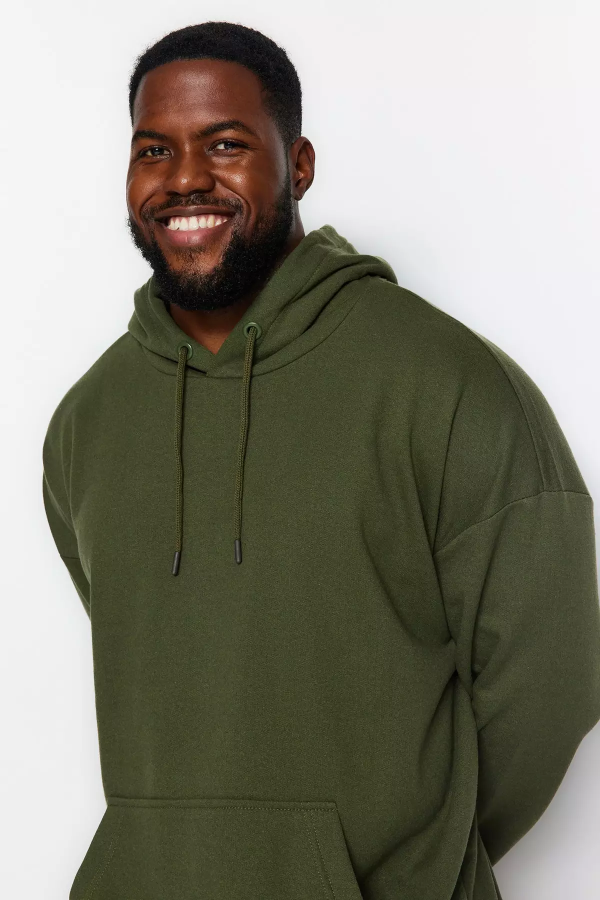 Trendyol Plus Size Oversized Hooded Fleece Sweatshirt