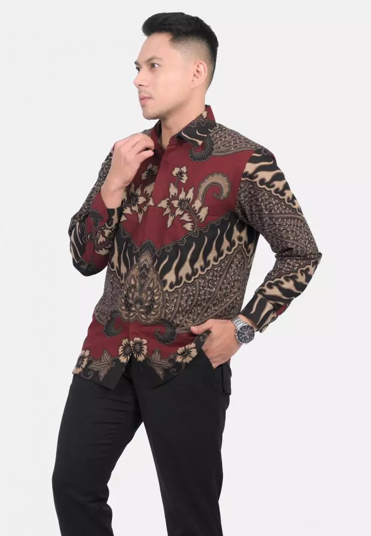 kemeja batik pria lengan panjang capas batik SHJ1325